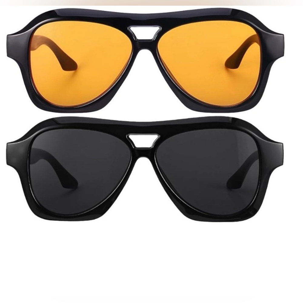 1 Pair of Oversized UV 400 Protection Aviator Sunglasses